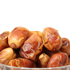 medjool dates on white background