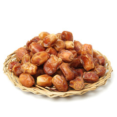 medjool dates on white background