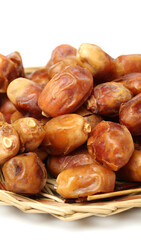 medjool dates on white background