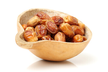 medjool dates on white background