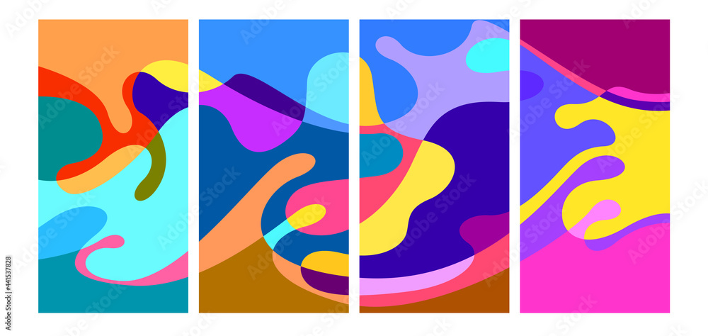 Poster Vector colorful geometric liquid abstract background pattern for social media template
