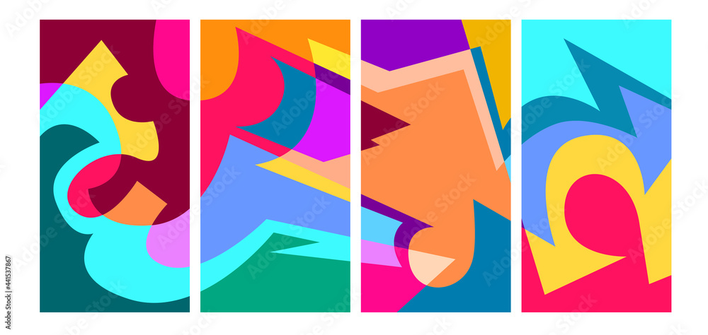Poster Vector colorful geometric liquid abstract background pattern for social media template
