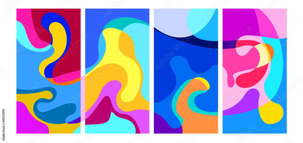 Poster Vector colorful geometric liquid abstract background pattern for social media template
