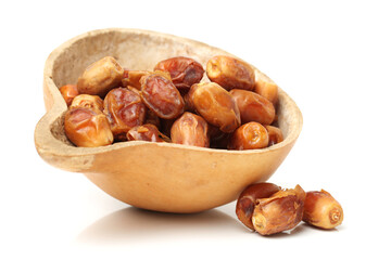 medjool dates on white background