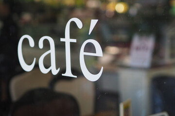  Cafe lettering on mirror