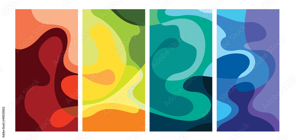 Poster Vector colorful geometric liquid abstract background pattern for social media template
