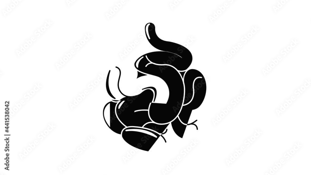 Poster small intestine icon animation simple best object on white