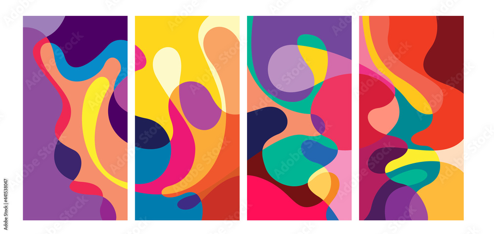 Poster vector colorful geometric liquid abstract background pattern for social media template