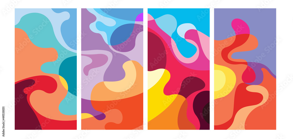 Poster Vector colorful geometric liquid abstract background pattern for social media template
