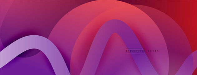 Abstract gradient background with wave line with shadow effect. Geometric composition. 3D shadow effects and fluid gradients