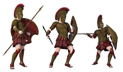 Spartanische Krieger aus dem antiken Griechenland, Freisteller