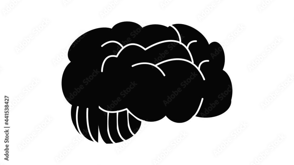 Aufkleber brain icon animation simple best object on white