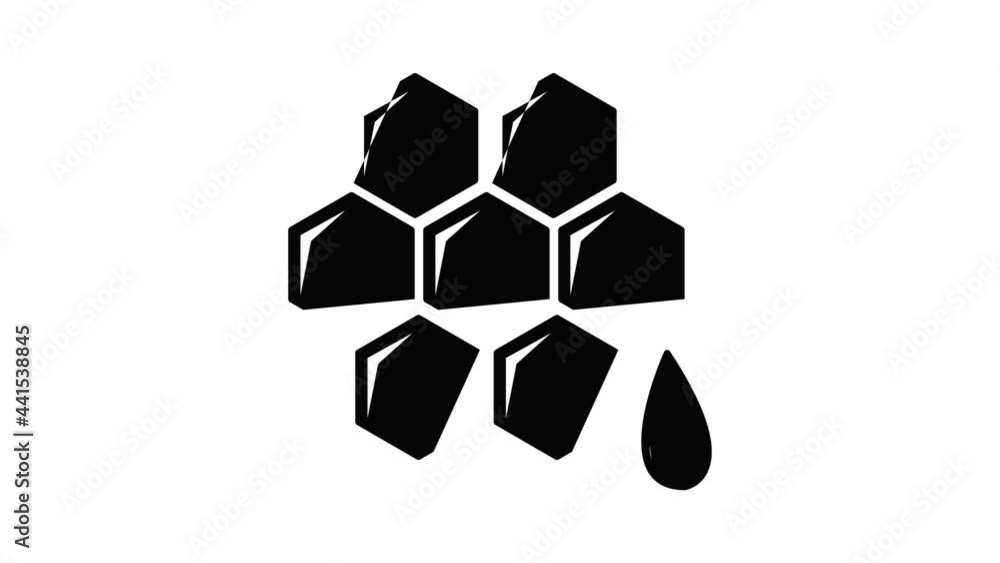 Poster honeycomb icon animation simple best object on white