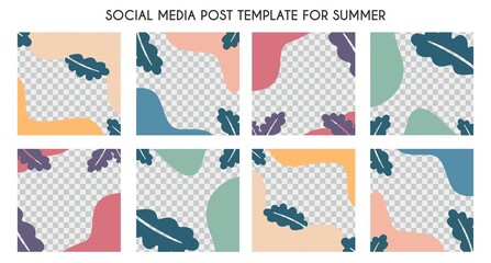 Creative vector of social media post template for summer, Perfect for social media post, background and web internet ads.