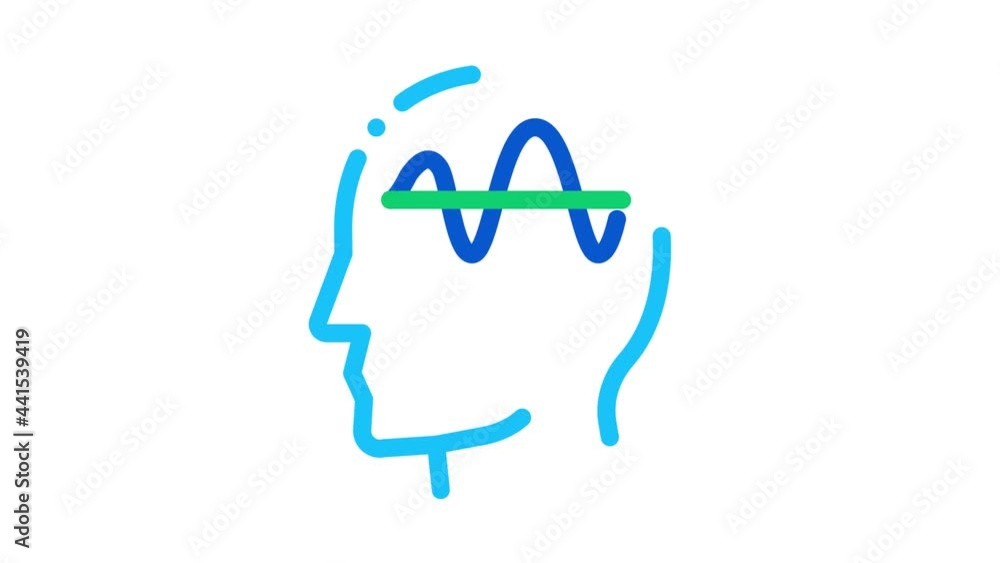 Aufkleber nervous system of head biohacking animated icon on white background