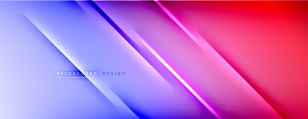 Abstract background - lines composition created with lights and shadows. Technology or business digital template. Trendy simple fluid color gradient abstract background with dynamic