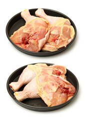 Chicken legs on white background