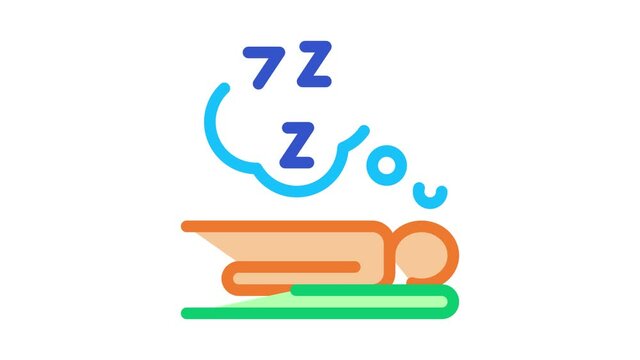 Human Sleep Biohacking animated icon on white background