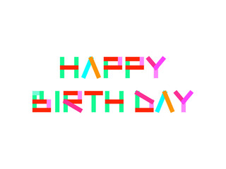 “HAPPY BIRTHDAY” カラフルタイトル【長方形プレートver.】