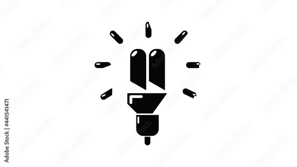 Aufkleber powersave lamp icon animation simple best object on white