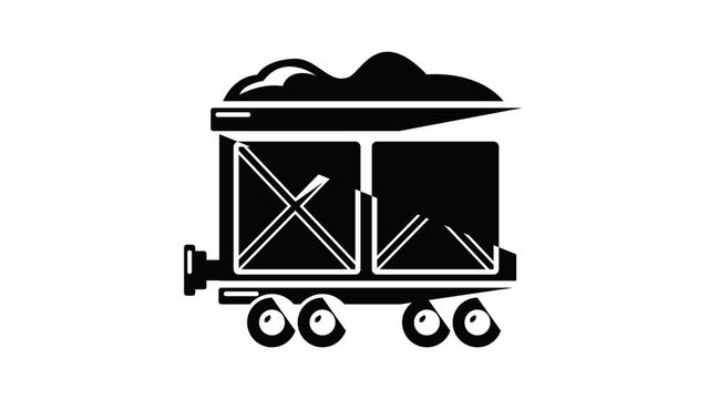 Railway wagon icon animation simple best object on white