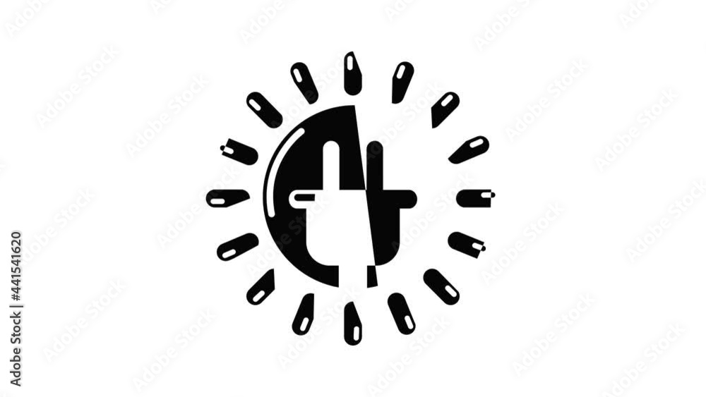 Poster unplugged electrical plug icon animation simple best object on white