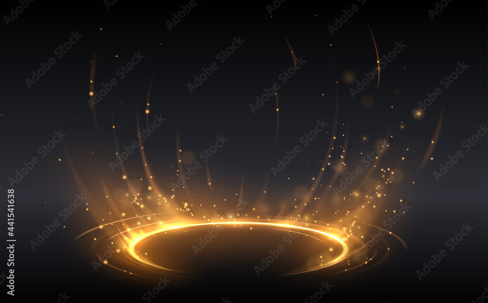 Canvas Prints abstract golden light circle effect