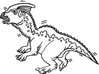 hand drawn vector illustration of a dinosaur