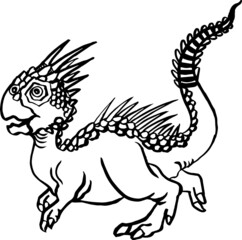 hand drawn vector illustration of a dinosaur