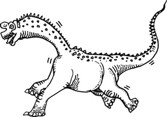 hand drawn vector illustration of a dinosaur