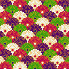 Traditional japanese flower (chrysanthemum) pattern background