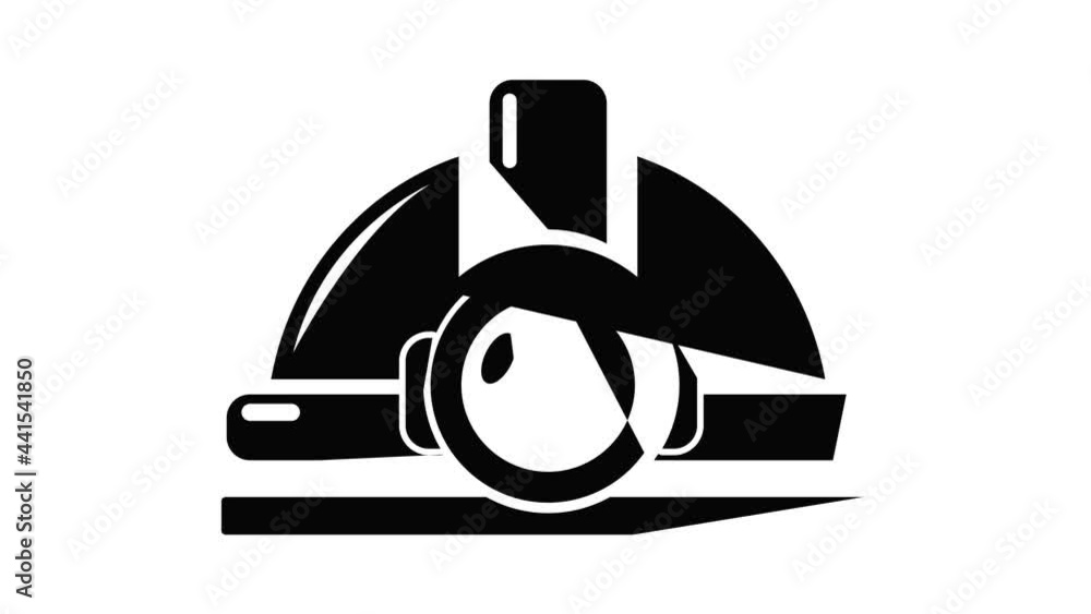 Aufkleber mining helmet icon animation simple best object on white