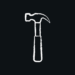 Hammer chalk icon. Vector black illustration.
