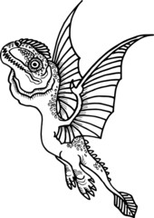 Fototapeta na wymiar hand drawn vector illustration of a dinosaur