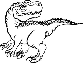 hand drawn vector illustration of a dinosaur © Gorradesign