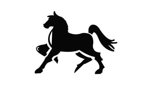 Knight horse mascot icon animation simple best object on white