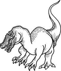 hand drawn vector illustration of a dinosaur