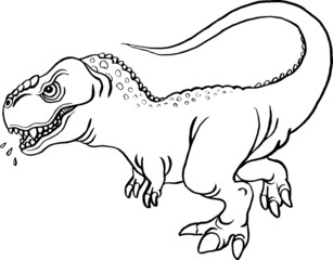 hand drawn vector illustration of a dinosaur