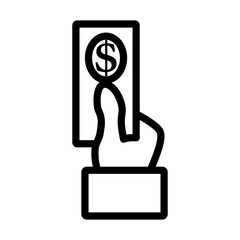 Hand Hold Dollar Banknote Icon