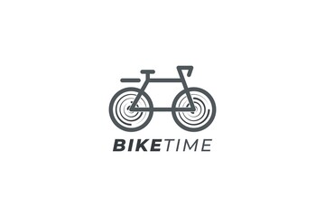 Simple and minimal line art bike logo for business