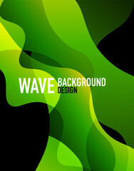 Vertical fluid gradient wave abstract background. Bright color waves in the dark. Vector Illustration For Wallpaper, Banner, Background, Landing Page