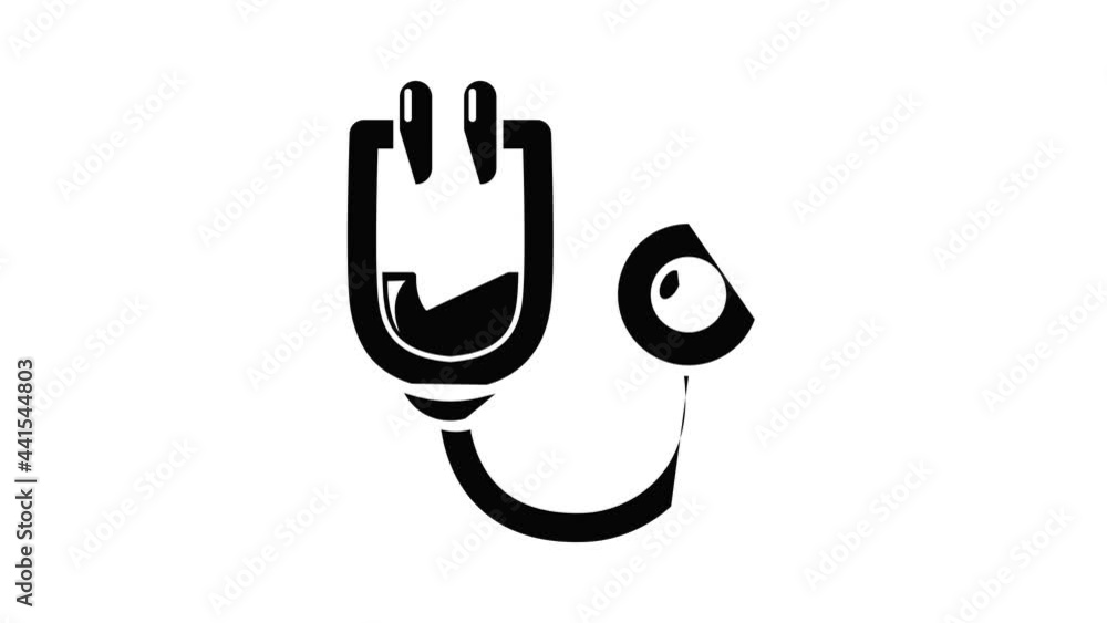 Poster stethoscope icon animation simple best object on white