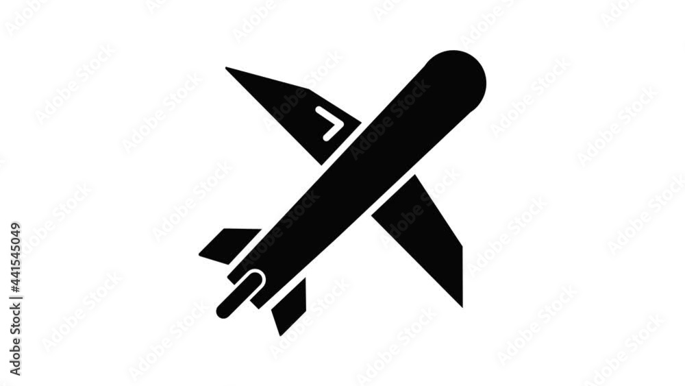 Poster plane icon animation simple best object on white
