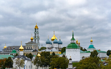 Classical architecture of Sergiev Posad, a city in Russia. 