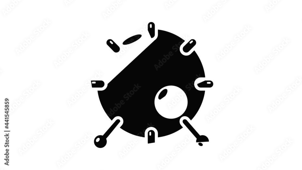 Poster drum icon animation simple best object on white