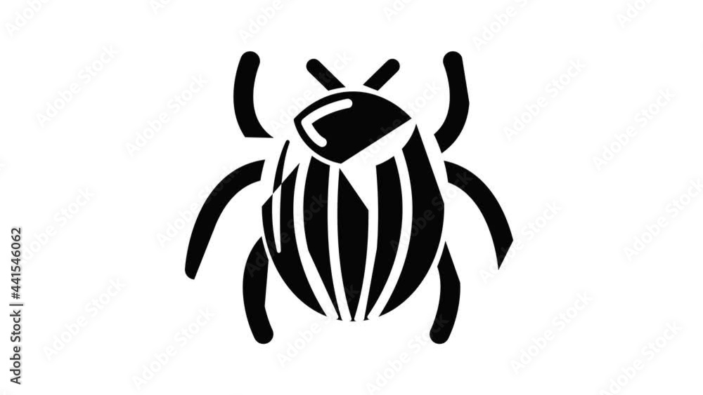 Poster garden beetle bug icon animation simple best object on white