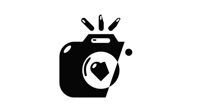 Wedding photography icon animation simple best object on white