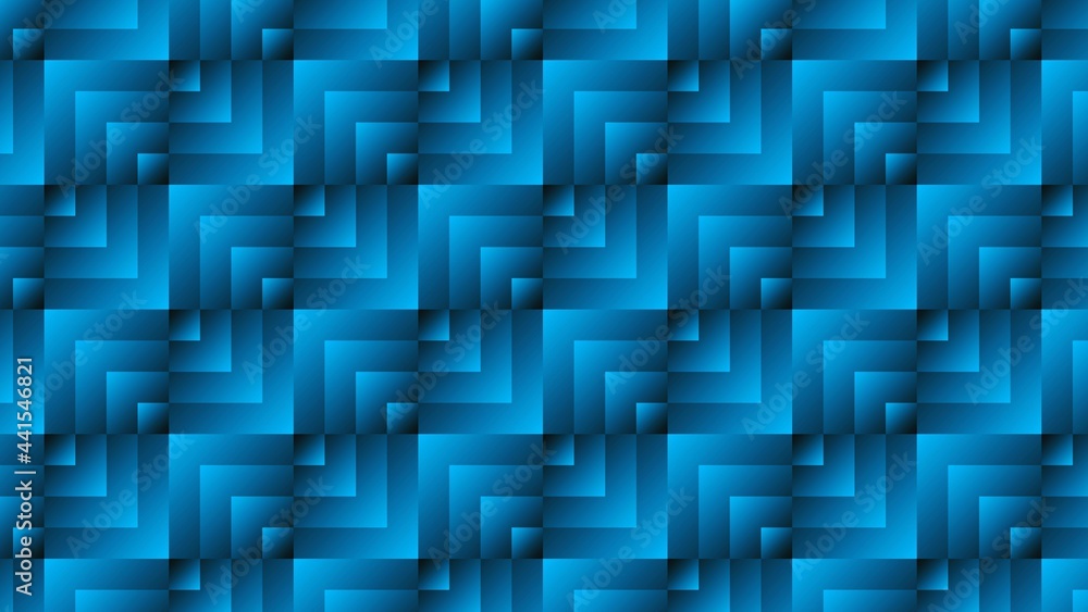 Poster abstract layered pattern background - mosaic structure in blue - 3d illustration
