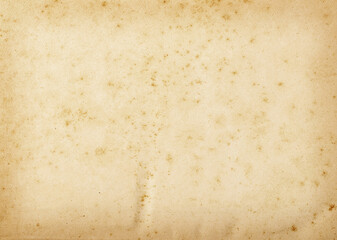 background of empty stained old paper, top view