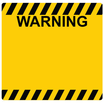 Warning, yellow board or sticker vector